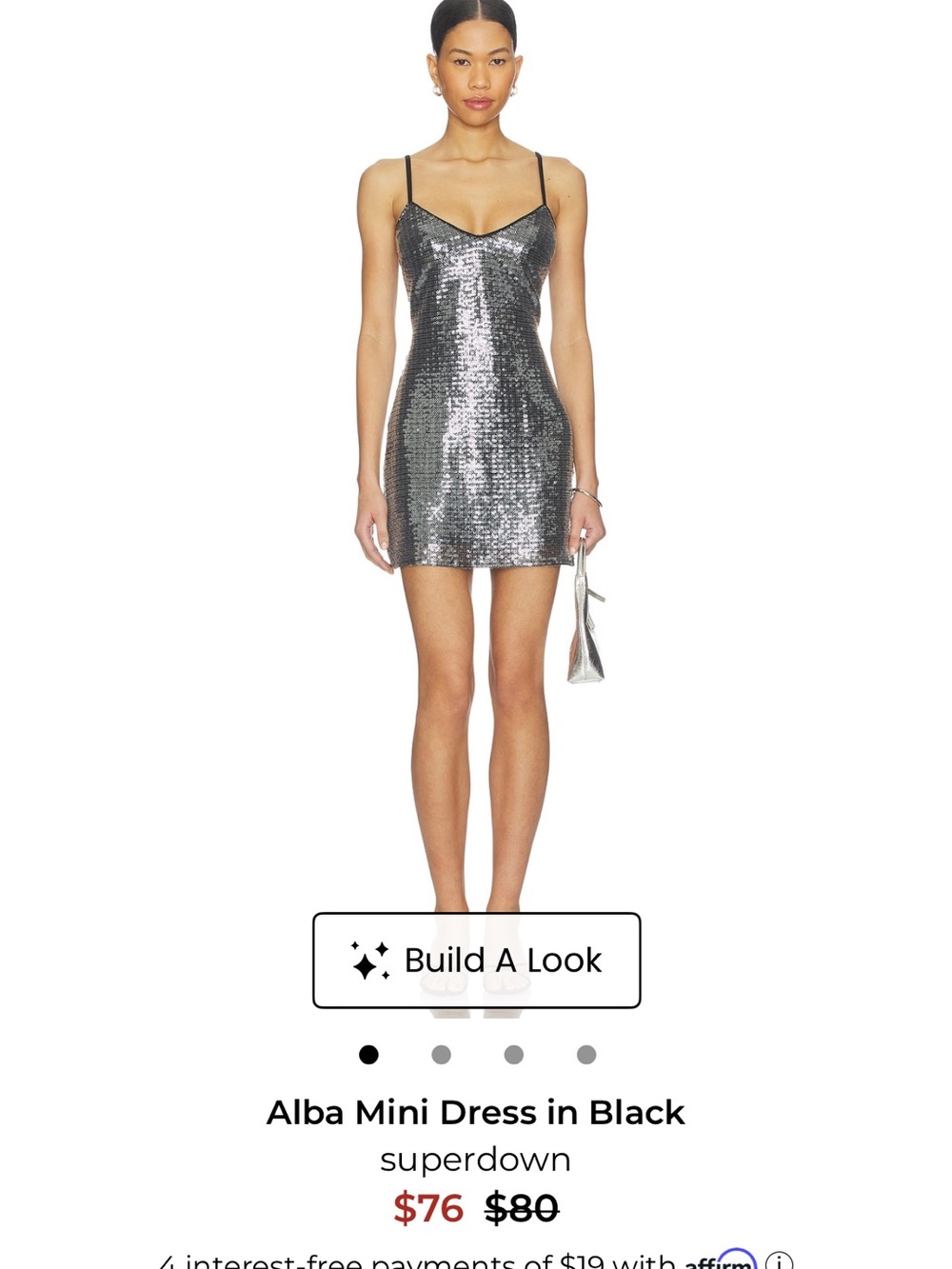 REVOLVE Silver Sequin Slip Mini Dress